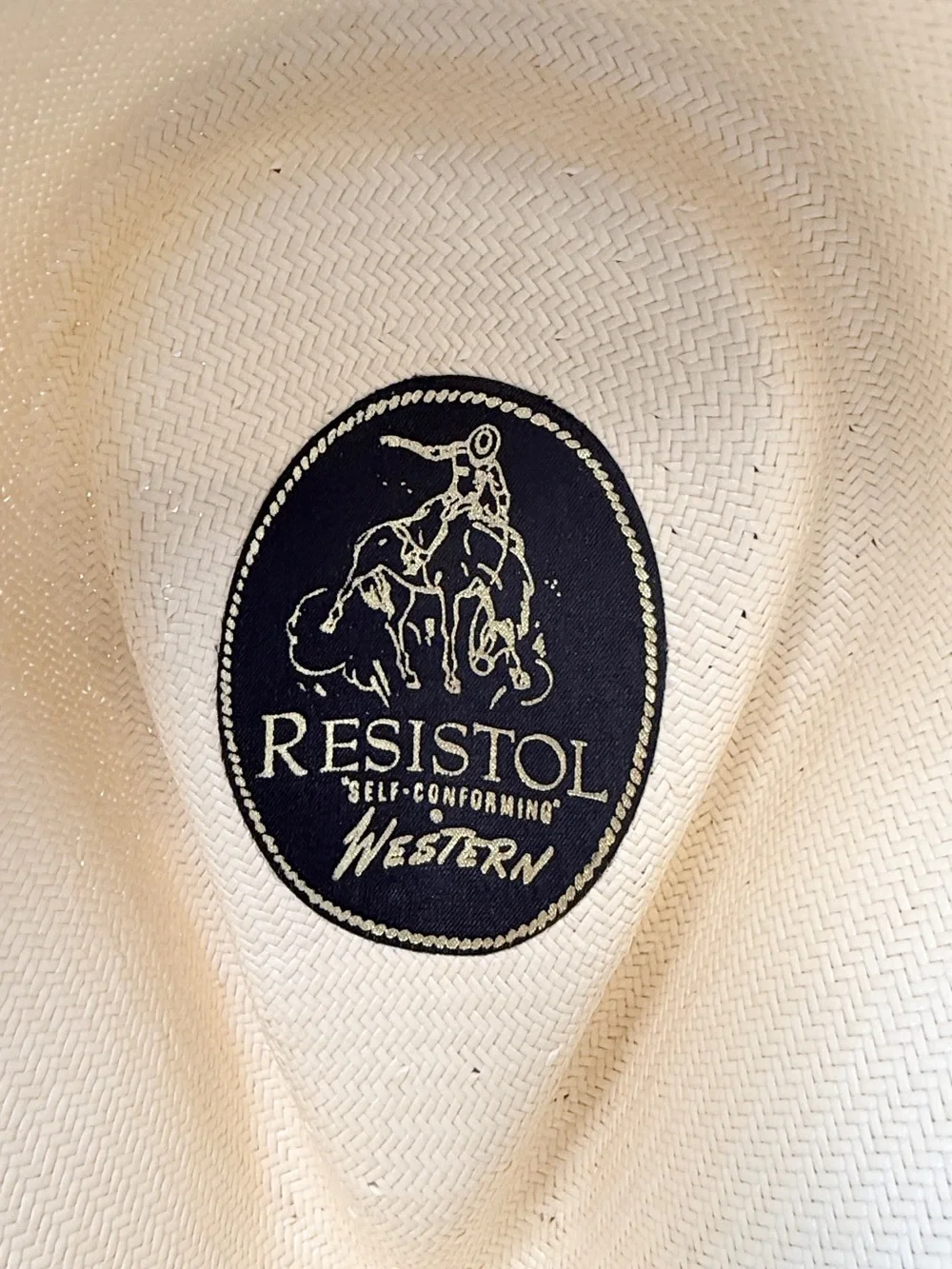 Vintage Resistol 5X Shantung Panama Straw Cowboy Hat mens Size 7 1/8